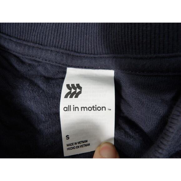 All In Motion Sweatshirt Womens Small Blue Quilted Crew Neck Front Pocket - Picture 2 of 11